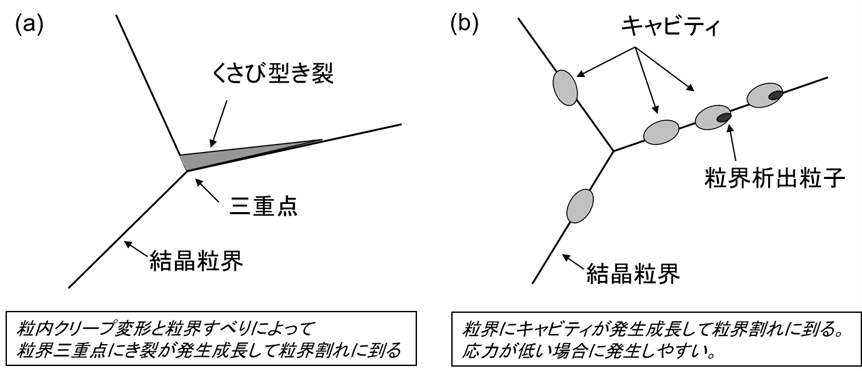 図2　クリープによる粒界破壊モード